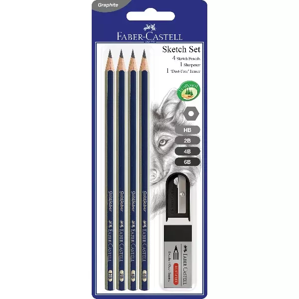 Faber-Castell Goldfaber Graphite Pencil Sketch Set, 6Pcs