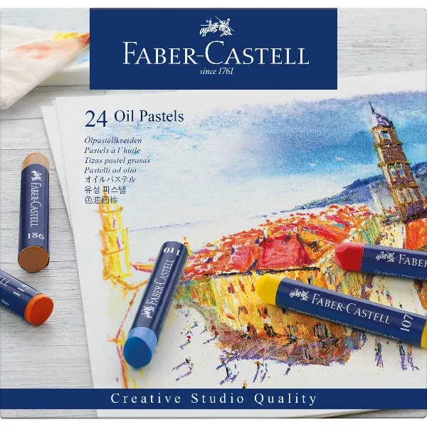 Faber-Castell Oil Pastels, Assorted Colours, 24Pk