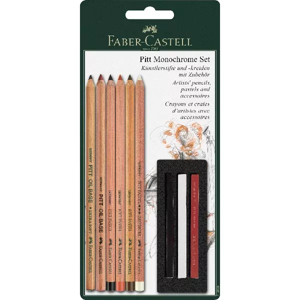 Faber-Castell Pitt Mixed Media, Monochrome, 9Pcs