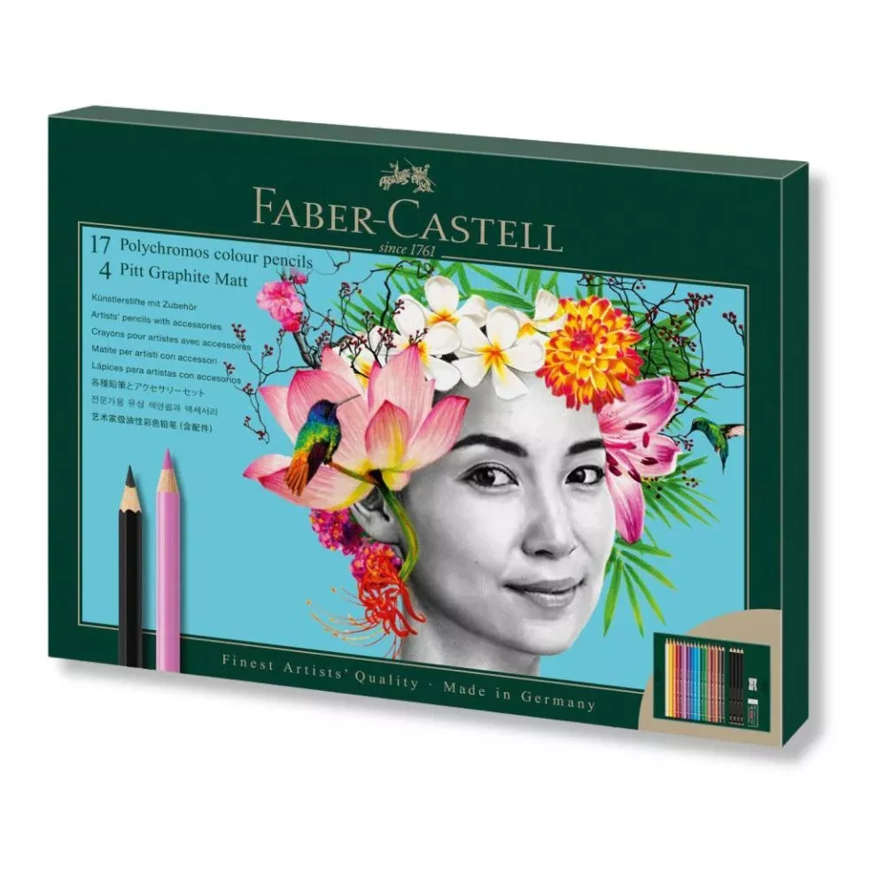 Faber Castell Polychromos & Pitt Graphite Matt Gift Set - 23pc