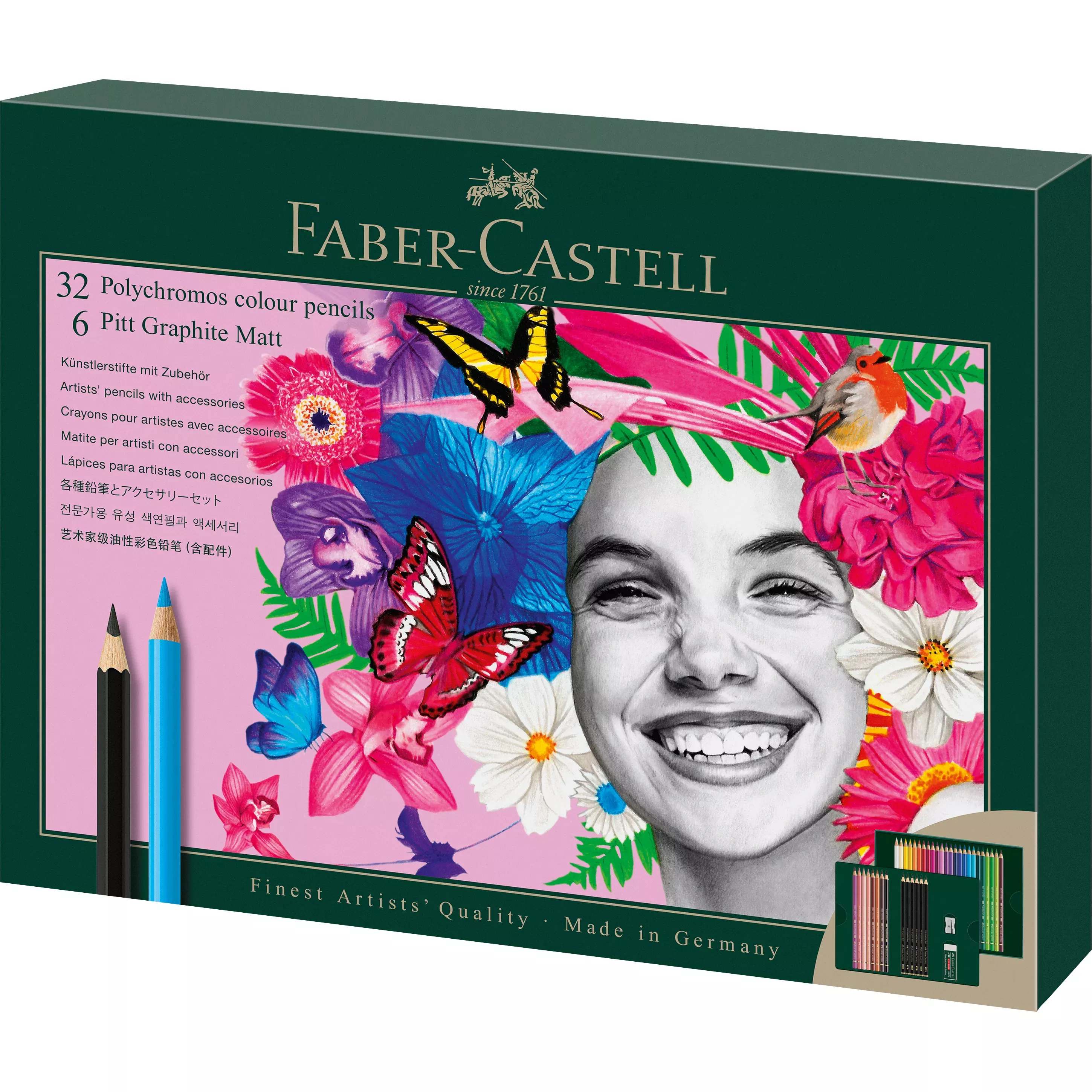 Faber-Castell Polychromos & Pitt Graphite Matt Set, 40pcs