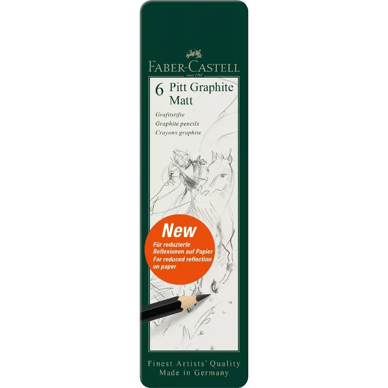 Faber-CastellPitt Graphite Matt Tin, 6Pk