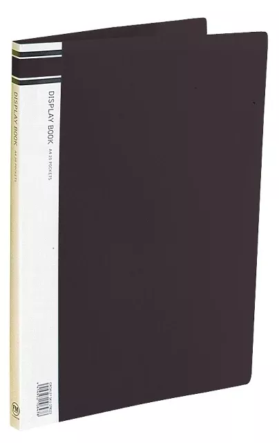filemaster display book black 20 pocket
