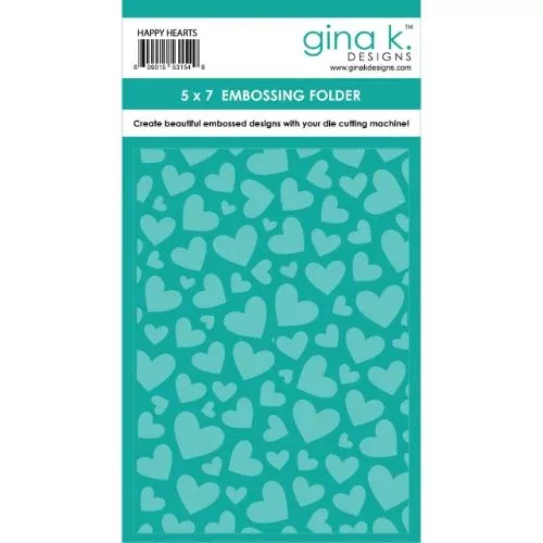 Gina K Designs EMBOSSING FOLDER- Happy Hearts