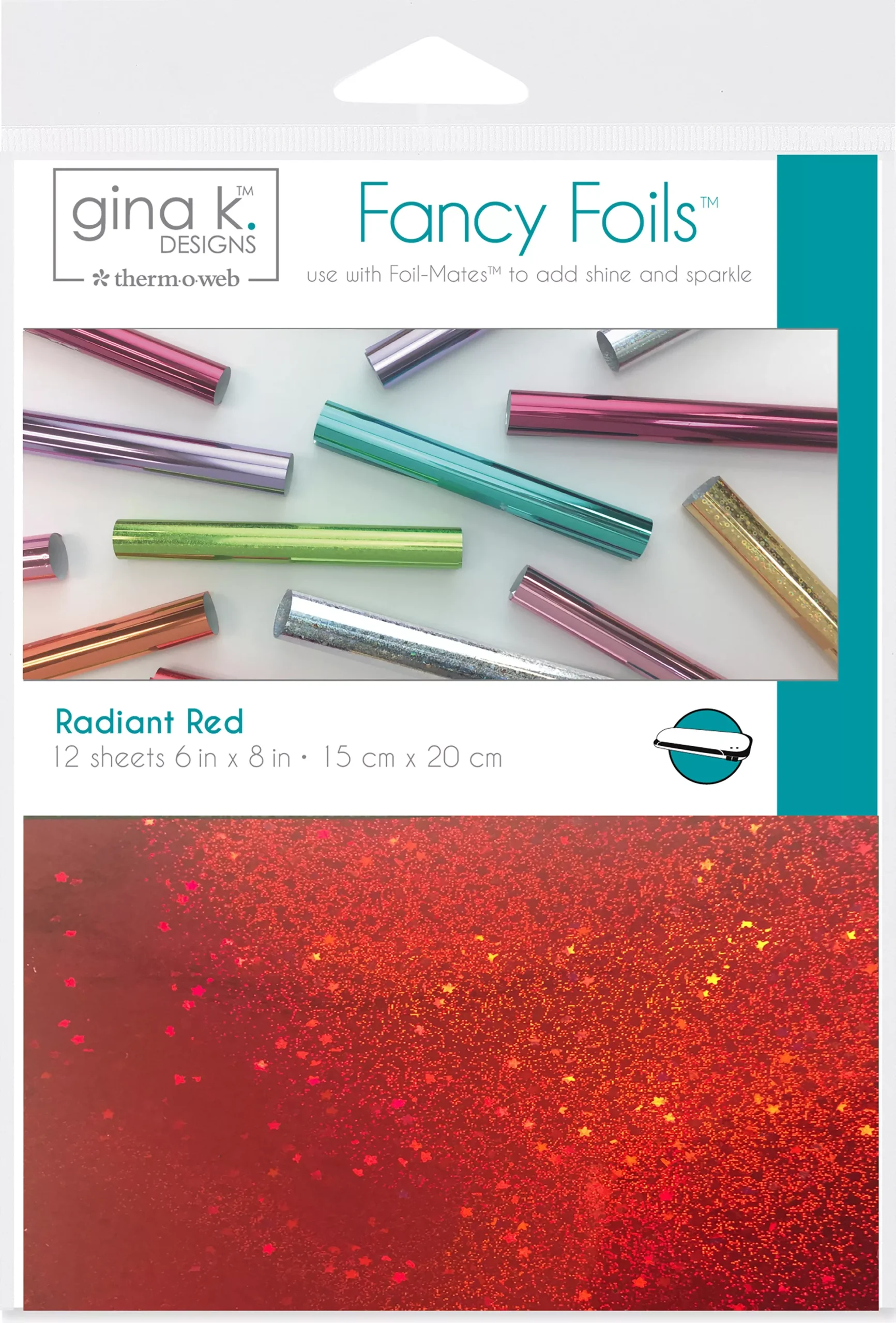 Gina K Designs Fancy Foil 6"X8" 12/Pkg Radiant Red