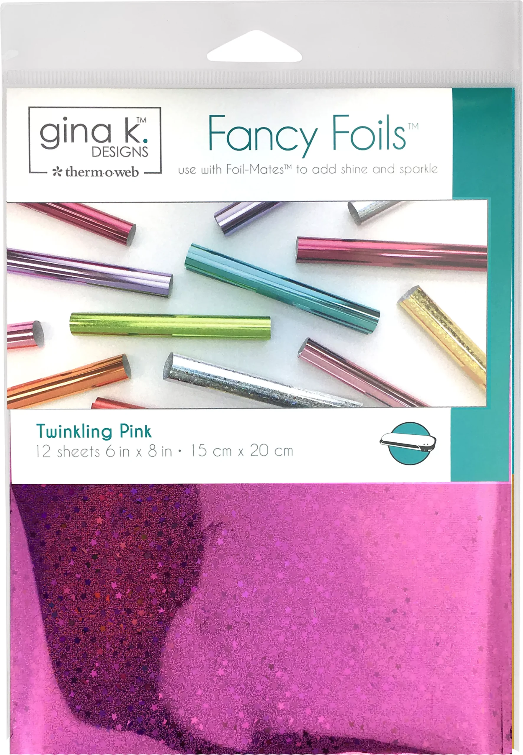 Gina K Designs Fancy Foil 6"X8" 12/Pkg Twinkling Pink Holographic