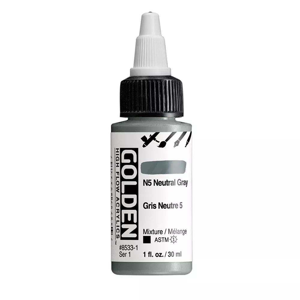 Golden High Flow Acrylics 30ml - S1 - Neutral Gray N5