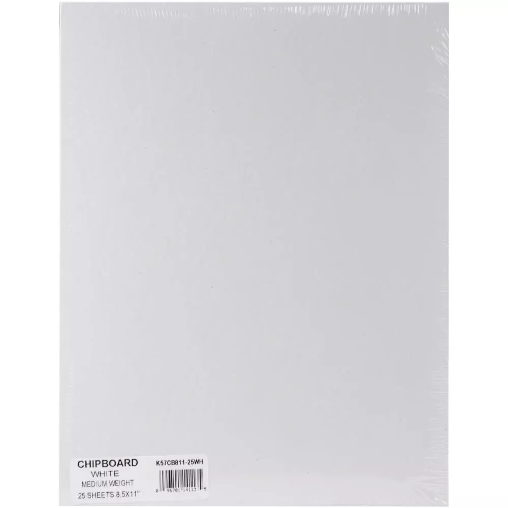 Grafix Medium Weight Chipboard Sheets 8.5"X11" 25/Pkg White
