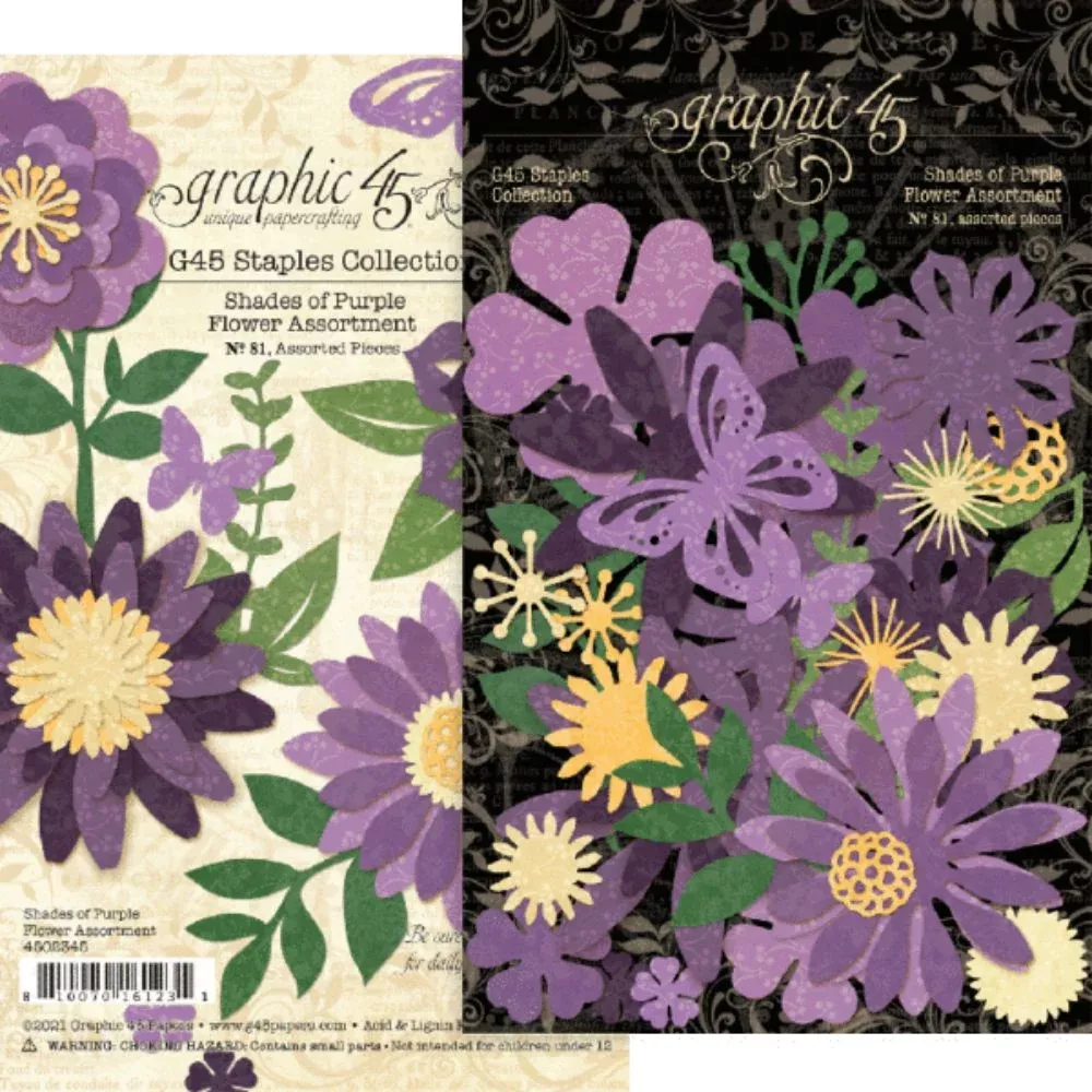 Graphic 45 Flower Assortment – Shades of Purple