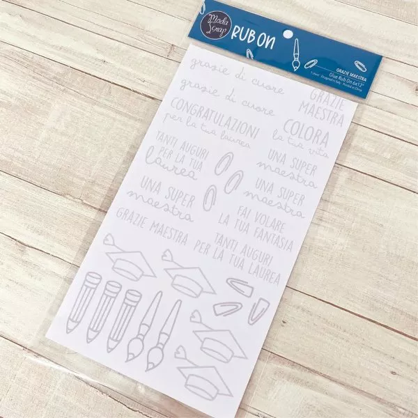 Grazie Maestra - Glue Rub-On - ModaScrap
