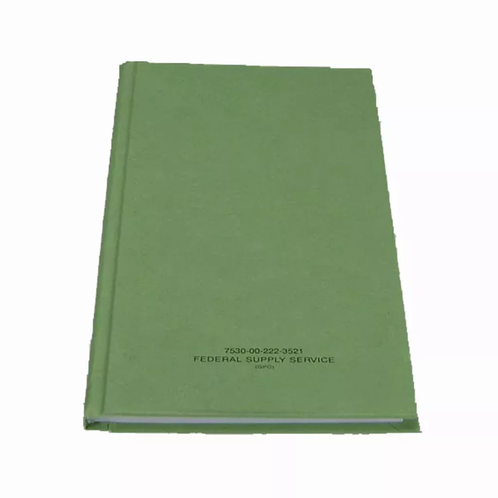 Green record book 5-1/2 x8, 1 Each