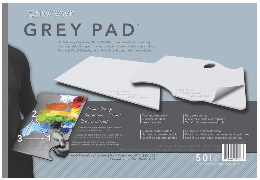 Grey Pad Paper Palettes, 11" x 16" Rectangular, 50 Shts./Pad
