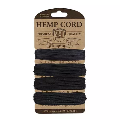 Hemp Cord Card, Multi Black