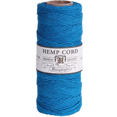 Hemp Cord, Turquoise Spool 205'