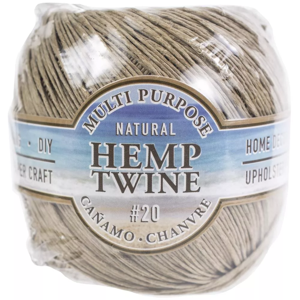 Hemptique Hemp Twine Ball 20lb 400' 1mm, Natural