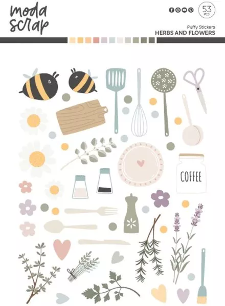Herbs and Flowers - Puffy Stickers - ModaScrap