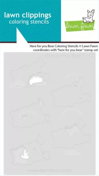Here for You Bear - Coloring Stencils - Lawn Fawn