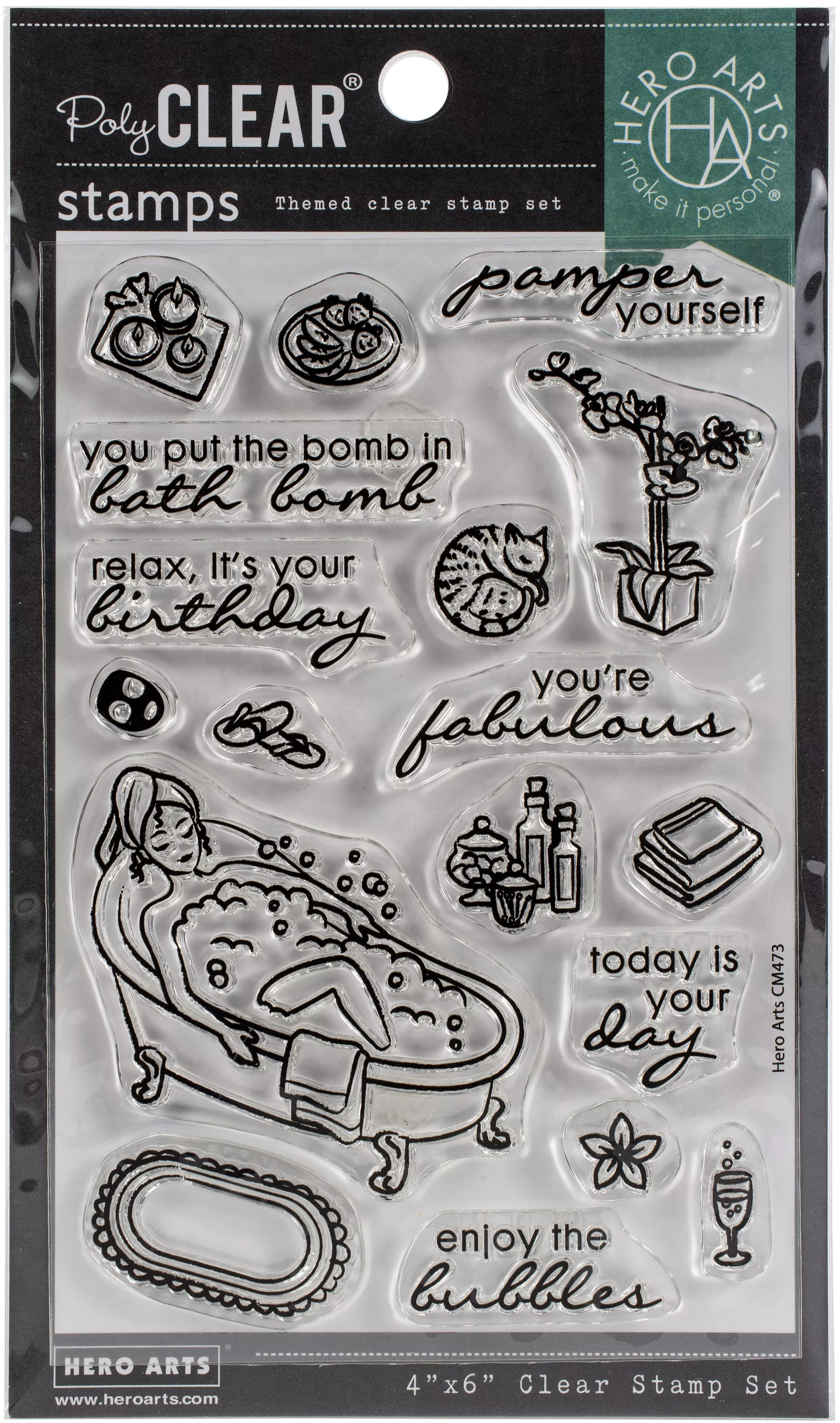 Hero Arts Clear Stamps 4"X6"-Bubble Bath