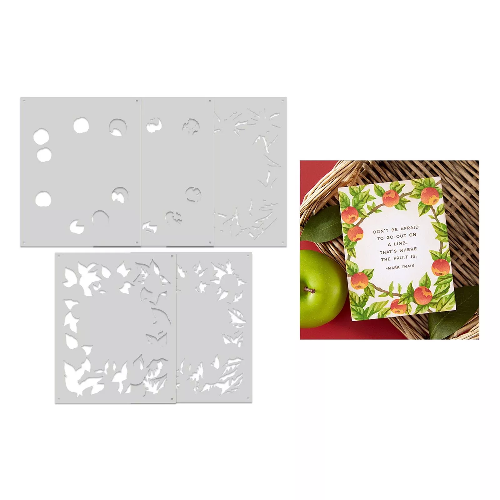 Hero Arts • Color Layering Stencils Apple Frame 5pcs