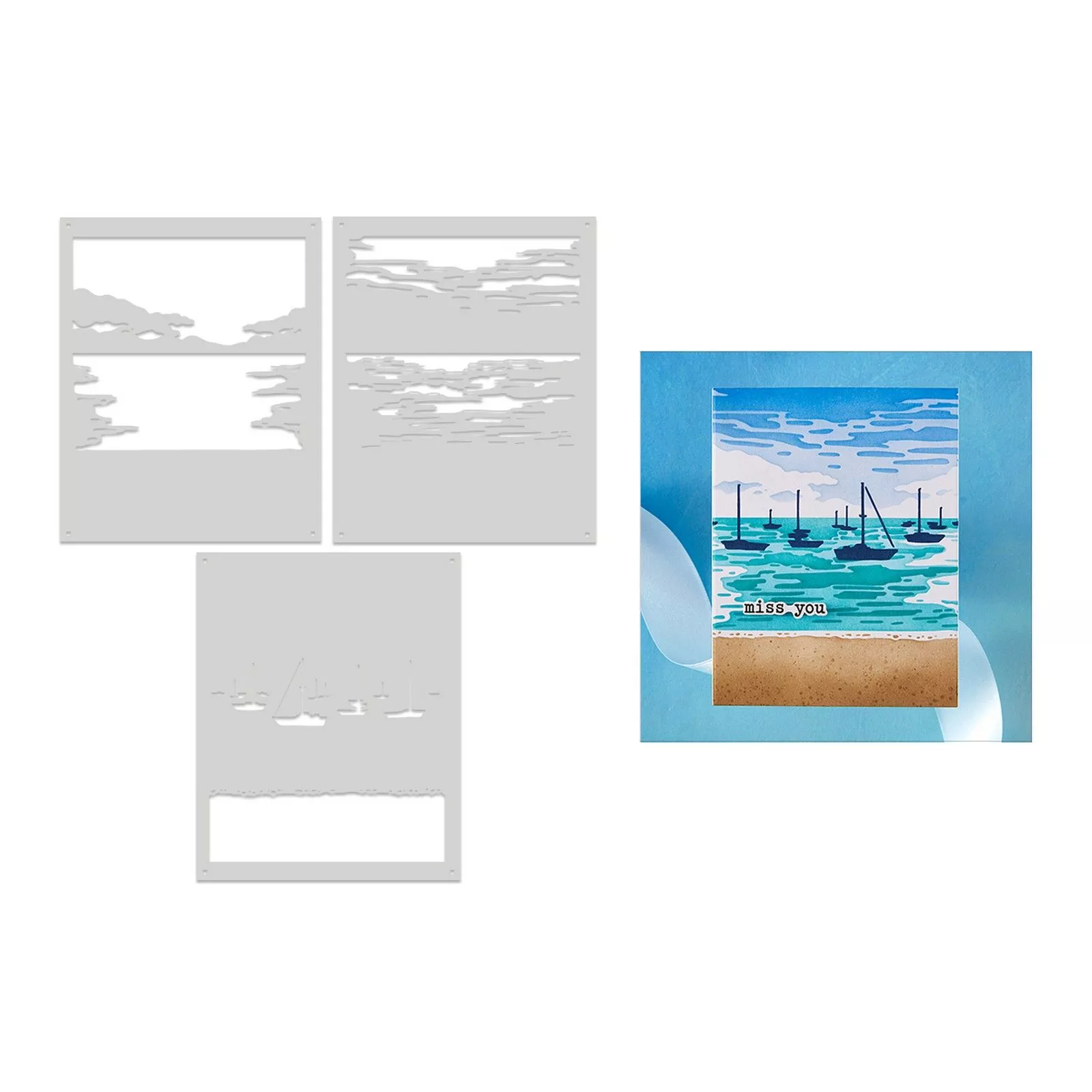 Hero Arts • Color Layering Stencils Harbor 3pcs