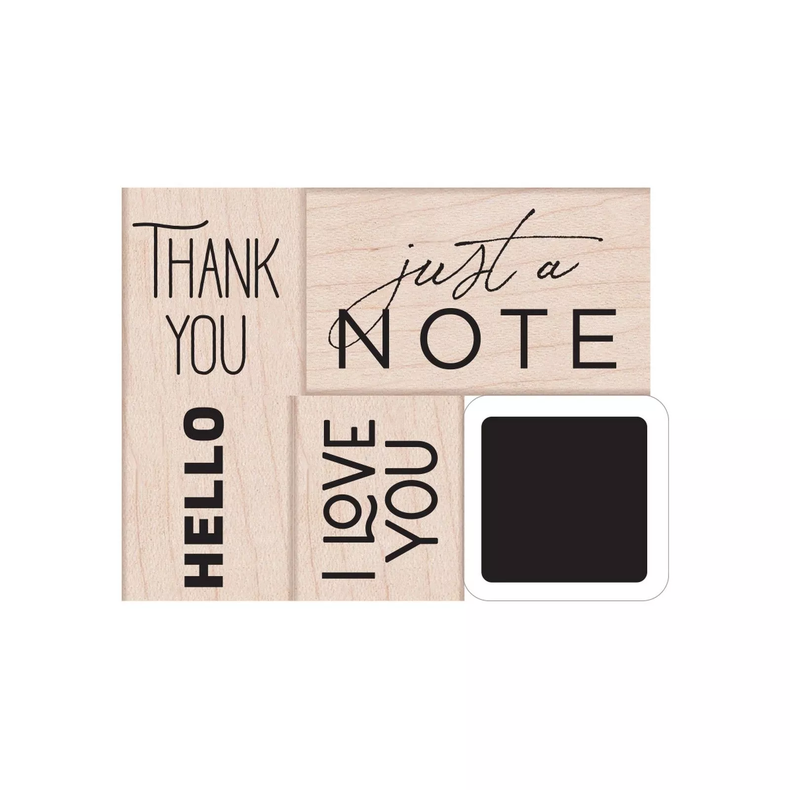 Hero Arts • Woodblock Ink 'N Stamp Set Just a Note 5pcs