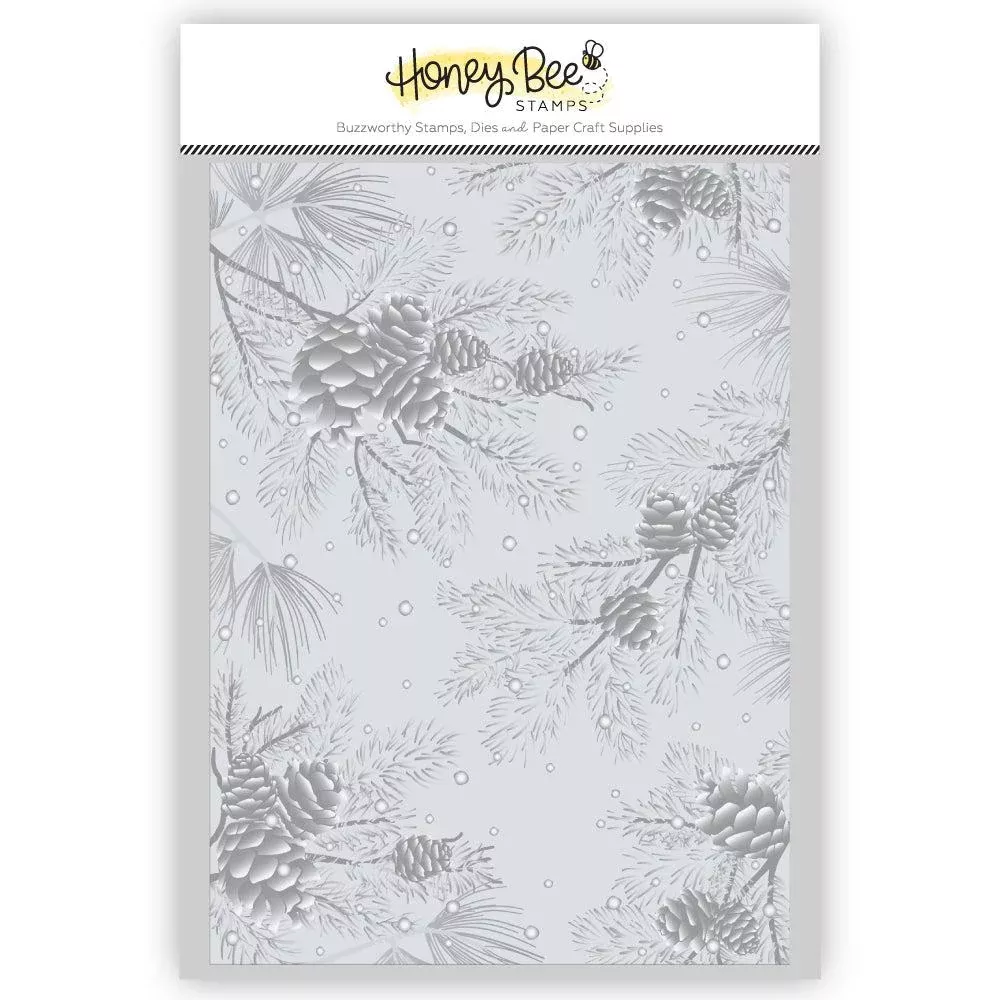 Honey Bee Stamps - 3D Embossing Folder - Snowy Pines