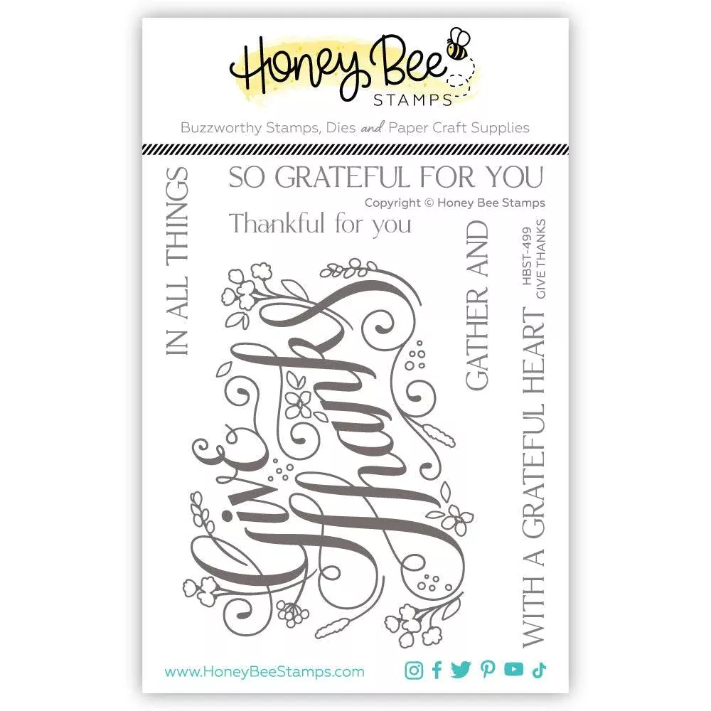 Honey Bee Stamps - Clear Stamps - Give Thanks