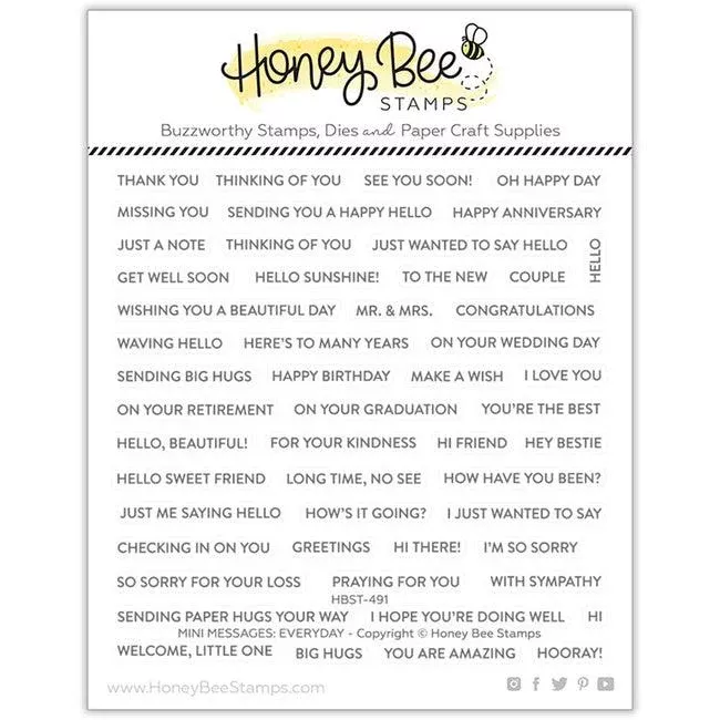 Honey Bee Stamps - Clear Stamps - Mini Messages