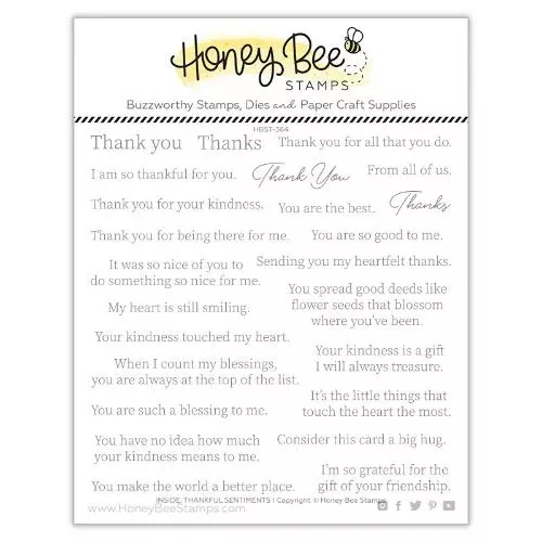 Honey Bee Stamps - Inside: Thankful Sentiments | 6x6 Stamp Set
