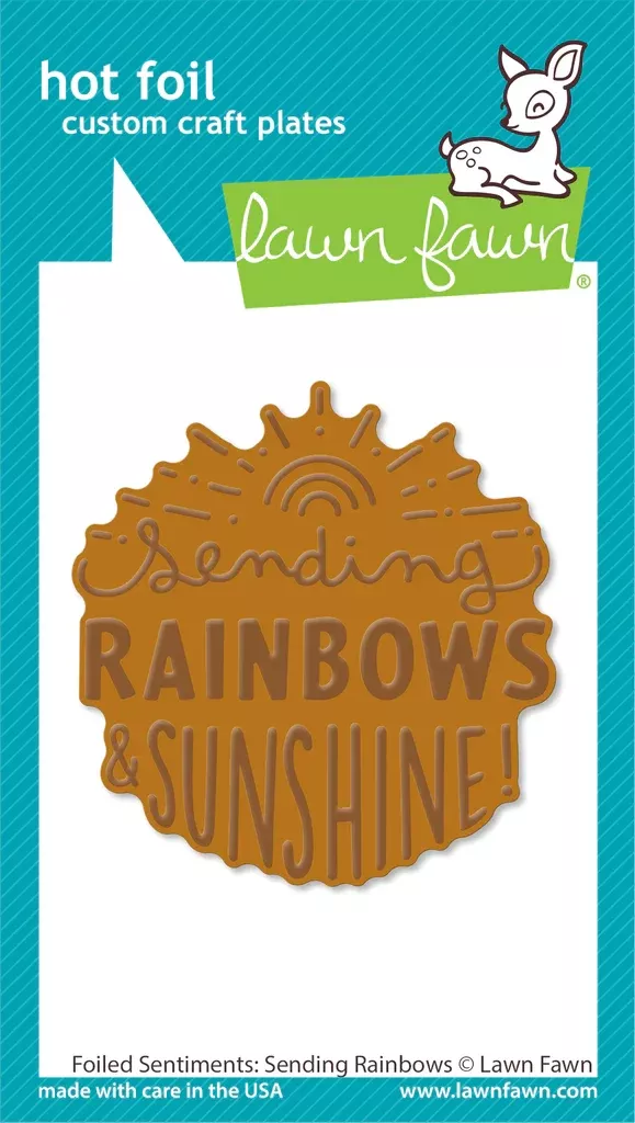 Hot Foil: Lawn Fawn-foiled sentiments: sending rainbows