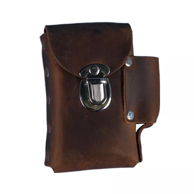 Hot Leathers CSB1010 Cigarette Case with Lighter Pouch Brown