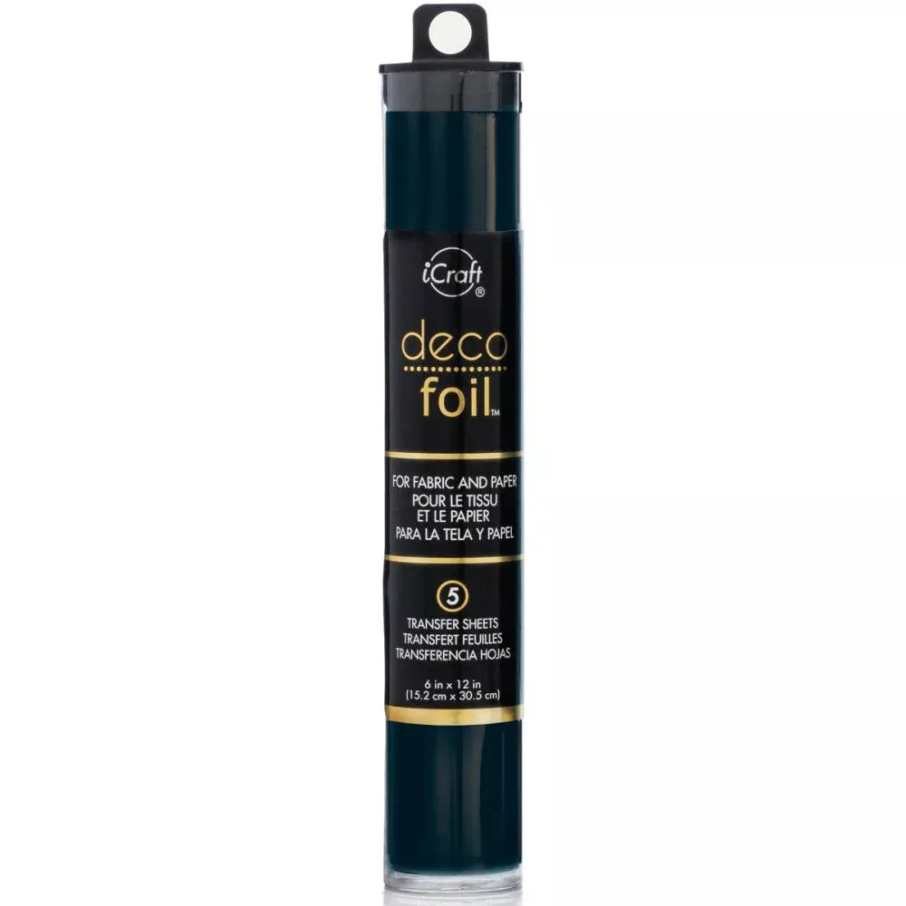 iCraft Deco Foil Transfer Sheets 6"X12" 5/Pkg Black
