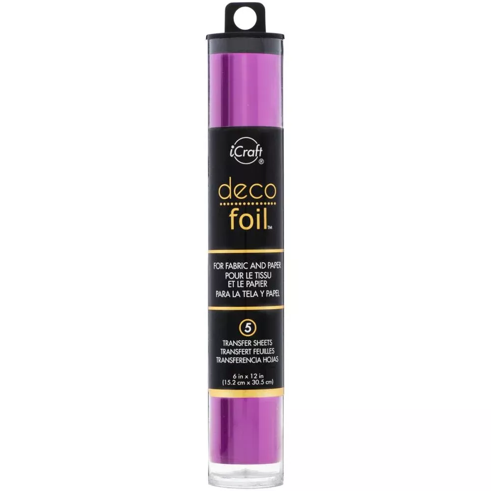 iCraft Deco Foil Transfer Sheets 6"X12" 5/Pkg Magenta (satin)