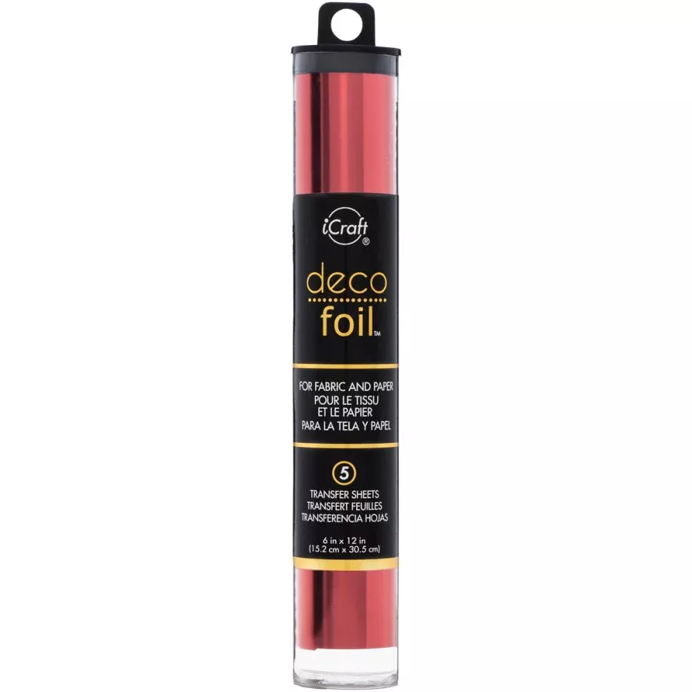 iCraft Deco Foil Transfer Sheets 6"X12" 5/Pkg RED