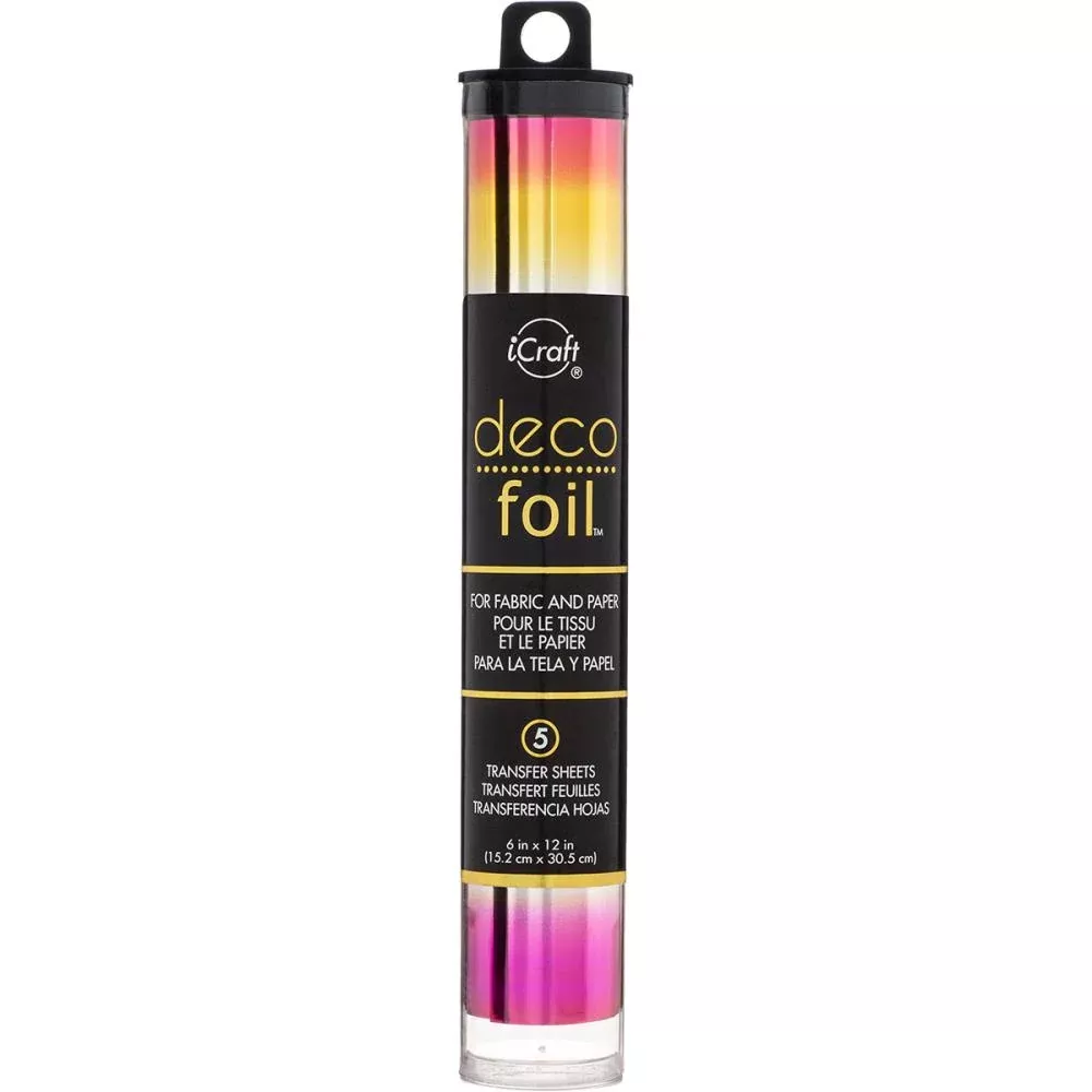 iCraft Deco Foil Transfer Sheets 6"X12" 5/Pkg SUMMER RAINBOW