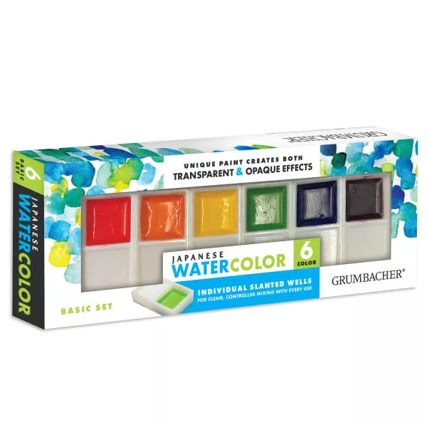 Japanese Watercolor Pan Sets, 6-Color Basic Set