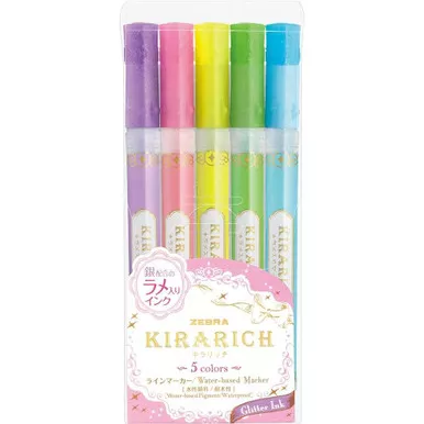 Kirarich Glitter Highlighters, Set of 5