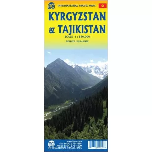 Kyrgyzstan & Tajikistan Travel Reference Map
