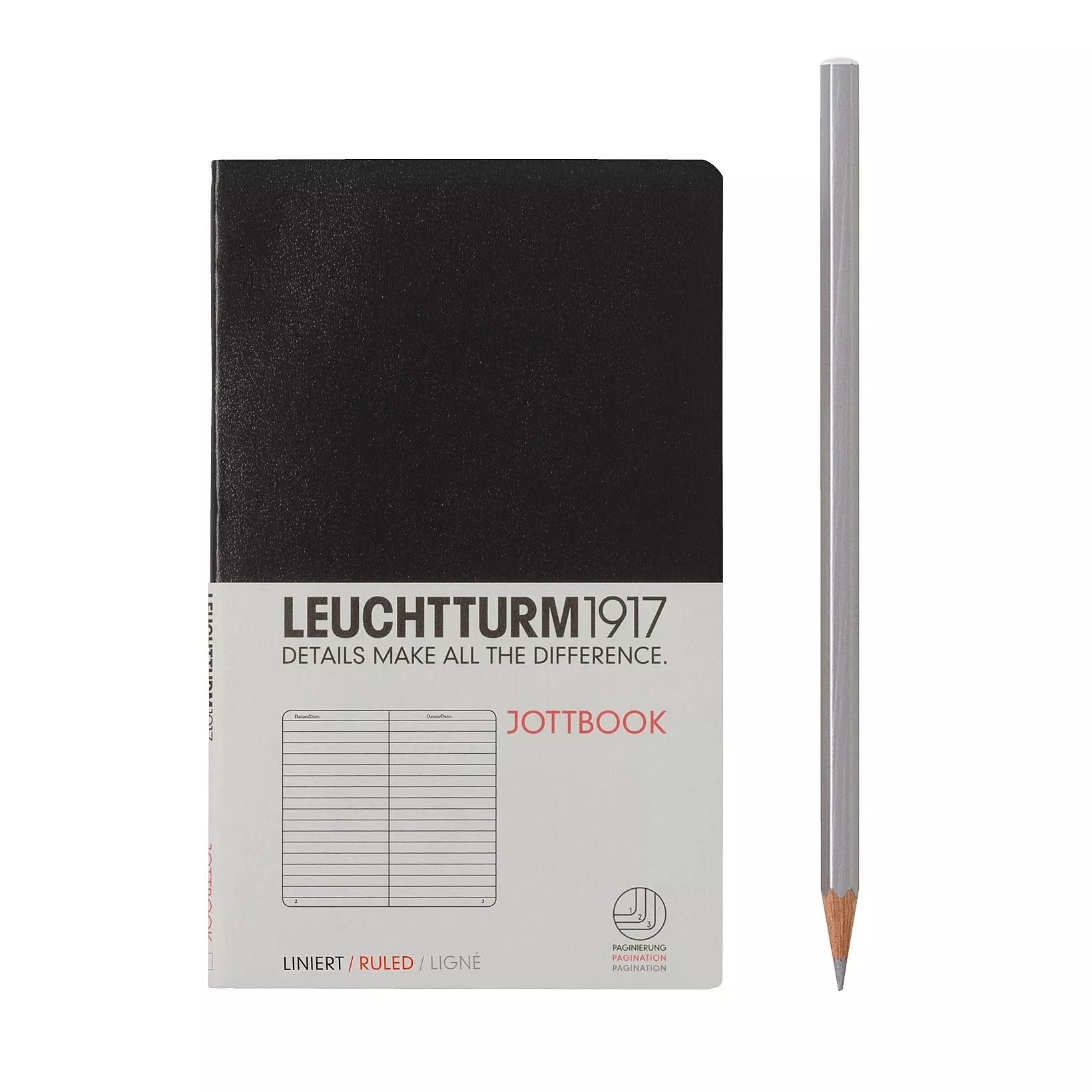 Leuchtturm Black, Jottbook Pocket, Ruled