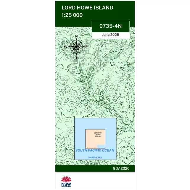 Lord Howe Island Topographic Map 0735-4N