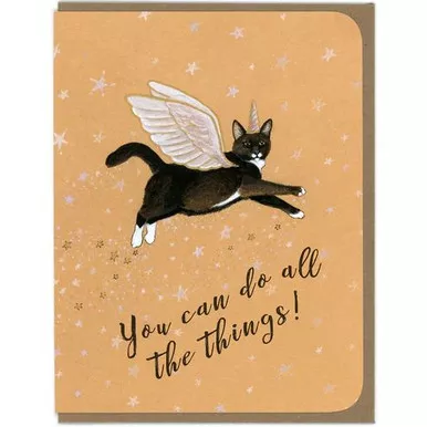 Magic Flying Cat Card