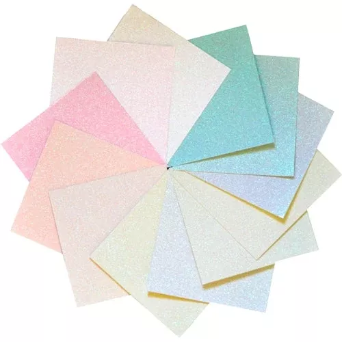 Memory Box DELICATE PASTEL GLITTER 6x6 Paper Pack gp1001