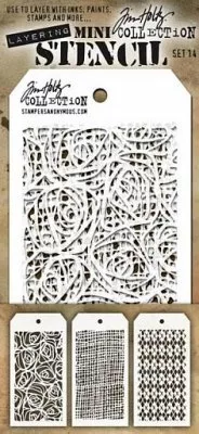 Mini Stencil Set 14 - Tim Holtz - Stampers Anonymous