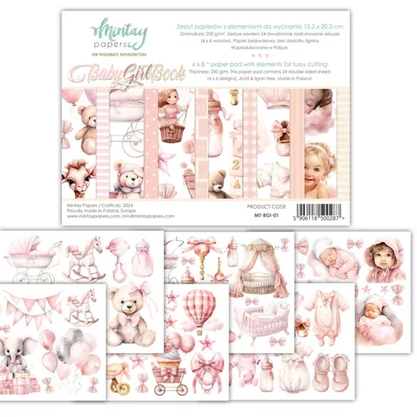 Mintay Papers Cutout Elements Notebook - BABY GIRL 15x20
