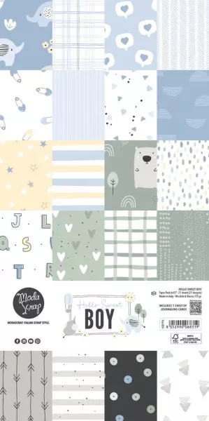 ModaScrap - Hello Sweet Boy - Paper Pack - 6"x12"