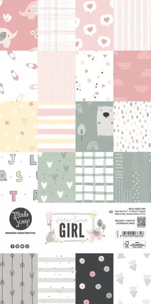 ModaScrap - Hello Sweet Girl - Paper Pack - 6"x12"