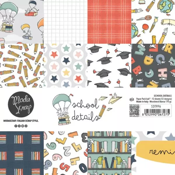 ModaScrap - School Details - Paper Pack - 6"x6"