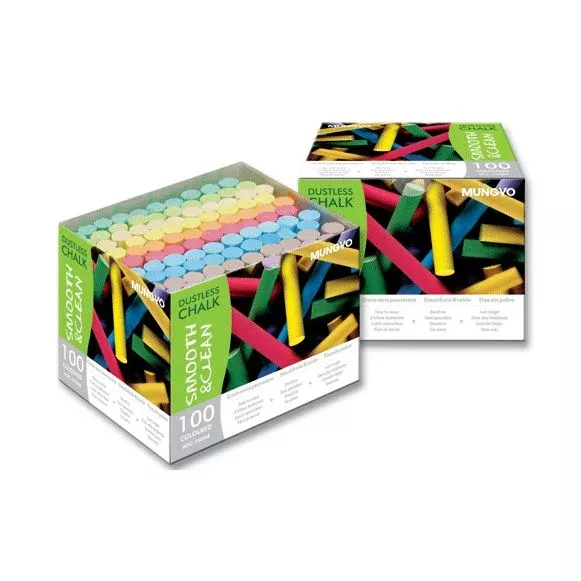 mungyo dustless chalk coloured packet 100