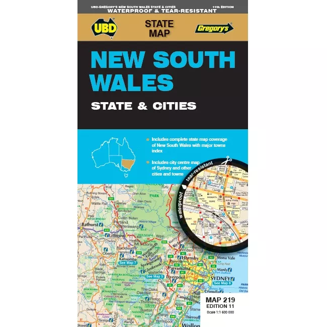 New South Wales State & Cities Map 219