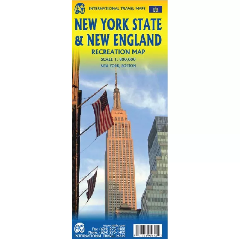 New York State & New England Travel Reference Map